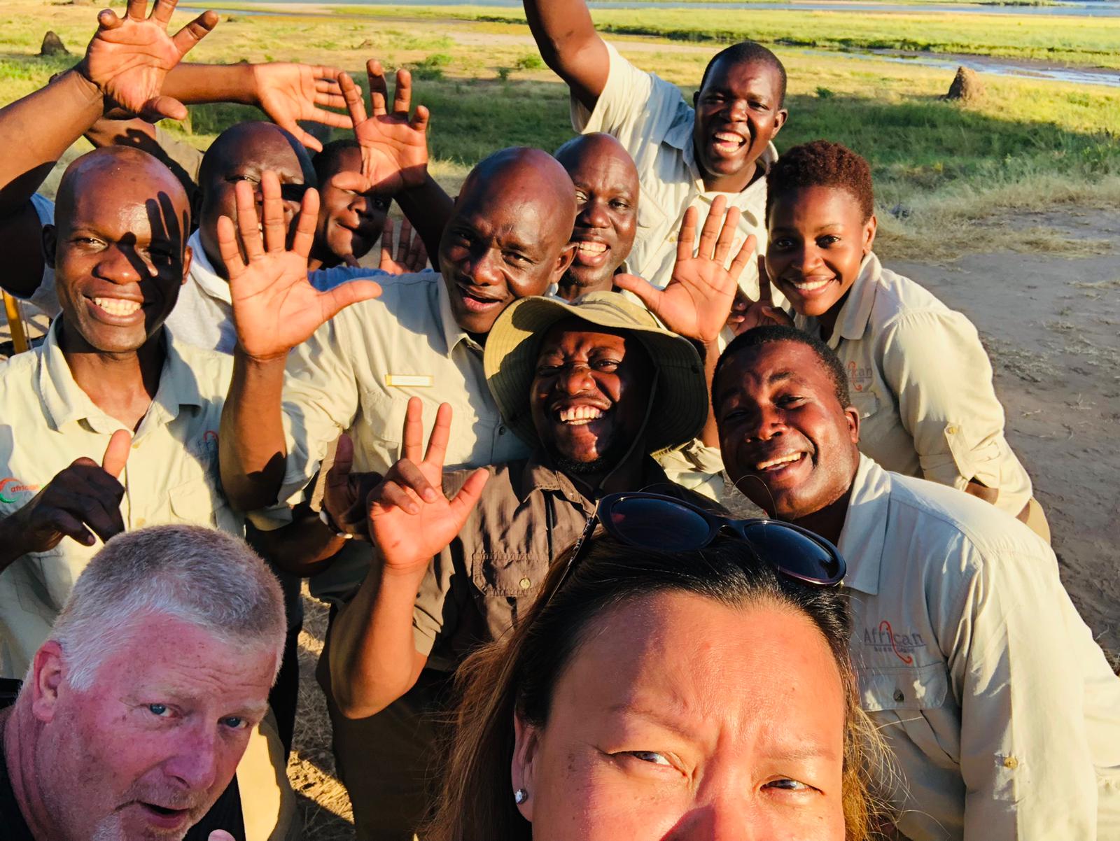 Gary and Ros on safari in Zimbabwe